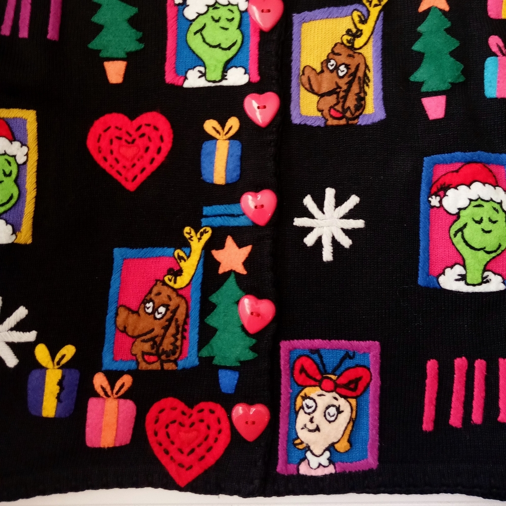 Vintage Michael Simon Dr. Seuss Cardigan Sweater 1999 - Picture 10 of 12
